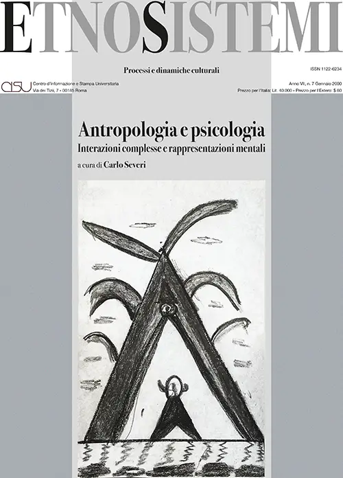 copertina EtnoSistemi n. 7 Antropologia e psicologia a cura di Carlo Severi