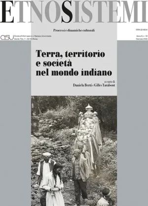 copertina EtnoSistemi n. 10 Terra.territorio e società nel mondo indiano a cura di Daniela Berti e Gilles Tarabout